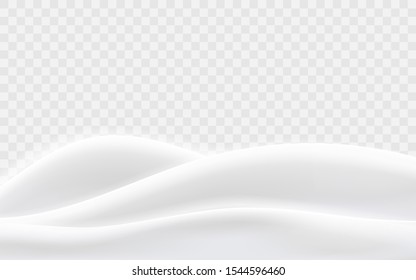 Snowy hills winter background. Landscape with snow covered hills. Vector illustration.