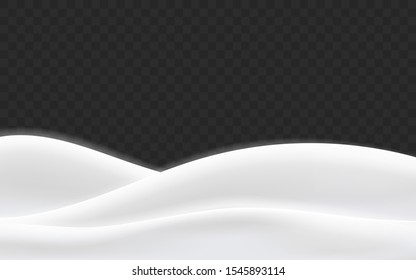 Snowy hills winter background. Landscape with snow covered hills. Vector illustration.