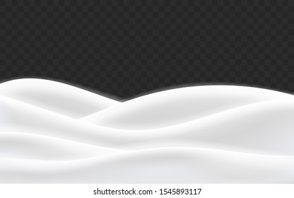 Snowy hills winter background. Landscape with snow covered hills. Vector illustration.