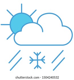 Snowy icon blue lineal vector illustration