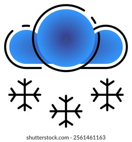 snowy icon with gradient line style. Suitable for website design, logo, app, UI and etc. Based on the size of the icon in general, so it can be reduced.