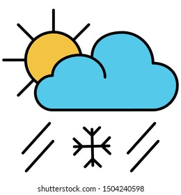 Snowy icon lineal color vector illustration