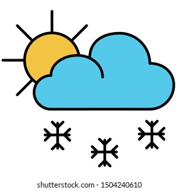 Snowy icon lineal color vector illustration