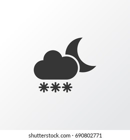Snowy Icon Symbol. Premium Quality Isolated Night Element In Trendy Style.