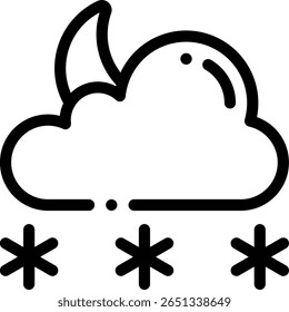 snowy icon. Thin Linear Style Design Isolated On White Background