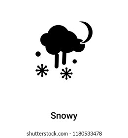 Snowy icon vector isolated on white background, logo concept of Snowy sign on transparent background, filled black symbol