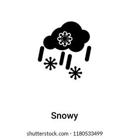 Snowy icon vector isolated on white background, logo concept of Snowy sign on transparent background, filled black symbol