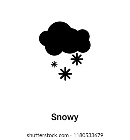Snowy icon vector isolated on white background, logo concept of Snowy sign on transparent background, filled black symbol