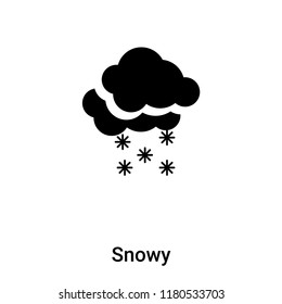 Snowy icon vector isolated on white background, logo concept of Snowy sign on transparent background, filled black symbol