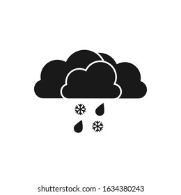 Snowy icon vector on white background. Vector illustration.