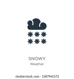 Snowy icon vector. Trendy flat snowy icon from weather collection isolated on white background. Vector illustration can be used for web and mobile graphic design, logo, eps10