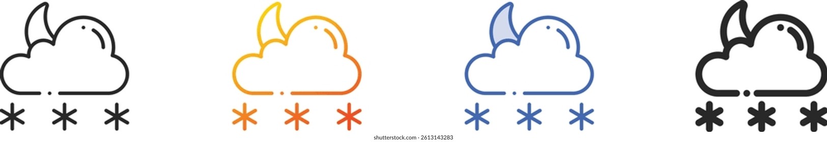 snowy icon.Thin Linear, Gradient, Blue Stroke and bold Style Design Isolated On White Background