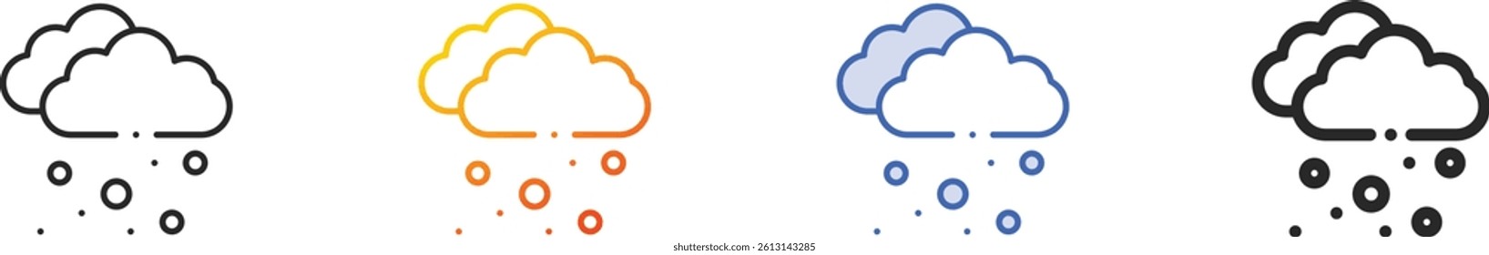 snowy icon.Thin Linear, Gradient, Blue Stroke and bold Style Design Isolated On White Background