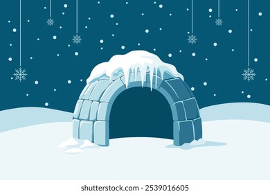 Snowy Igloo Under Starry Winter Sky