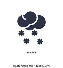 snowy isolated icon. Simple element illustration from weather concept. snowy editable logo symbol design on white background. Can be use for web and mobile.