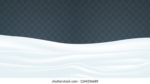 Snowy landscape isolated on transparent background. 