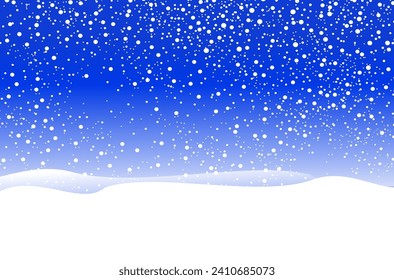 snowy landscape at night vector illustration