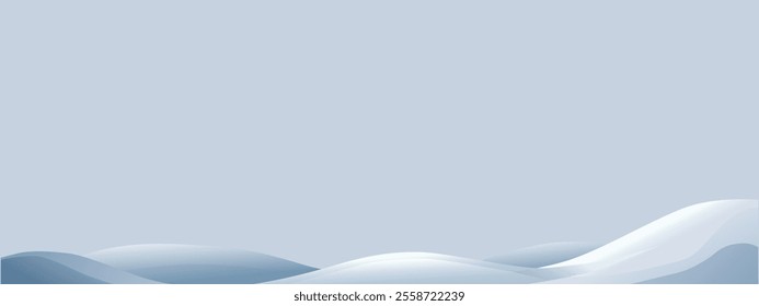 Snowy Landscape on White Background, Vector Illustration of Winter Decoration and Snow Background.