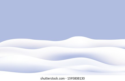 Snowy landscape. Snow background. Vector illustration of winter decoration.
