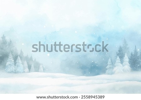 A snowy landscape with trees and a blue sky. The trees are bare and the snow is covering the ground
