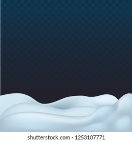 snowy landscape, vector illustration, element isolated on dark background