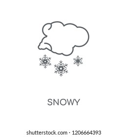 Snowy linear icon. Snowy concept stroke symbol design. Thin graphic elements vector illustration, outline pattern on a white background, eps 10.