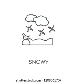 Snowy linear icon. Snowy concept stroke symbol design. Thin graphic elements vector illustration, outline pattern on a white background, eps 10.