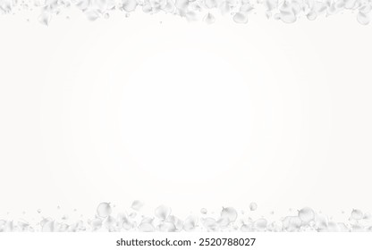 Snowy Lotus Vector Light Background. Delicate Beauty Sakura Poster. Flying Rose Texture. Pastel Flower Japanese Pattern.