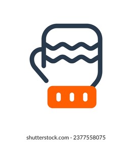 Snowy Mitten Warmth Winter Fashion Vector Icon Illustration