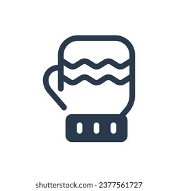 Snowy Mitten Warmth Winter Fashion Vector Icon Illustration