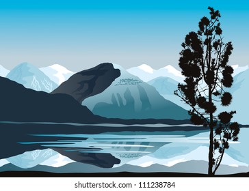 A snowy mountain. File Illustrator 10