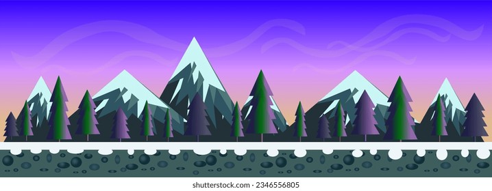 Snowy Mountain Game Background and Wallpaper