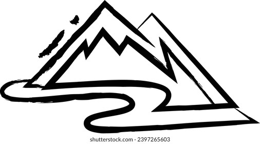 schneebedeckte, handgezeichnete Vektorgrafik