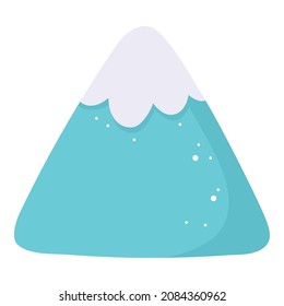 Snowy Mountain Icon Flat Isolated