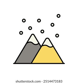 Snowy Mountain icon isolated on a white background. Vector illustration.