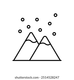 Ícone de Montanha Nevada isolado em um fundo branco. Ilustração vetorial.