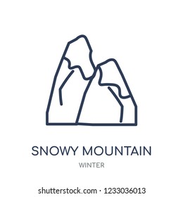 snowy Mountain icon. snowy Mountain linear symbol design from winter collection. Simple outline element vector illustration on white background