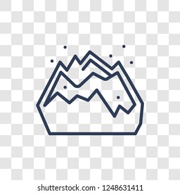 snowy Mountain icon. Trendy linear snowy Mountain logo concept on transparent background from Winter collection