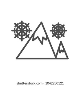 snowy mountain icon vector