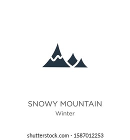 Snowy mountain icon vector. Trendy flat snowy mountain icon from winter collection isolated on white background. Vector illustration can be used for web and mobile graphic design, logo, eps10