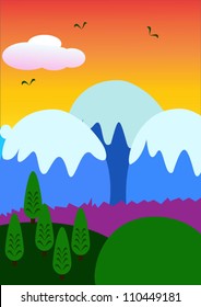 Snowy Mountain Landscape