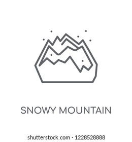 snowy Mountain linear icon. Modern outline snowy Mountain logo concept on white background from Winter collection. Suitable for use on web apps, mobile apps and print media.