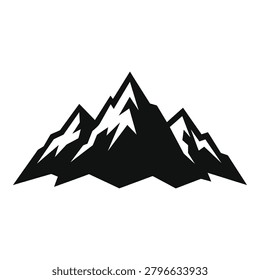 Snowy mountain range landscape silhouette graphic illustration icon icon