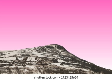 Snowy mountain. snow covered hills. vector clip art for design