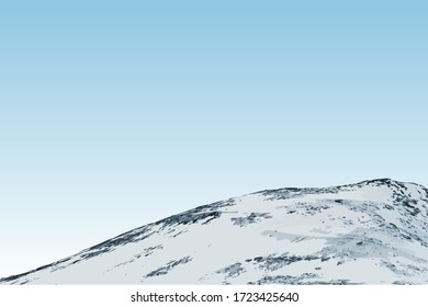 Snowy mountain. snow covered hills. vector clip art for design