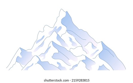Snowy mountain top vector illustration