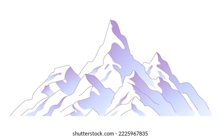 Ilustración de la cima de una montaña nevada