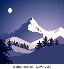 snowy mountain vector illustration for background,banner,poster,greeting card,cover. abstract mountain vector design