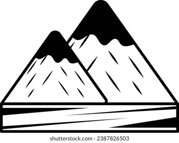 Snowy mountains Concept, Arctic and Antarctic region vector icon design, Winter Game Element symbol, Snowboard Equipment Sign, competitive sports activity stock illustration
