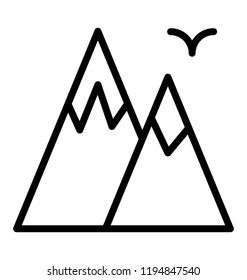 Snowy mountains in evening 